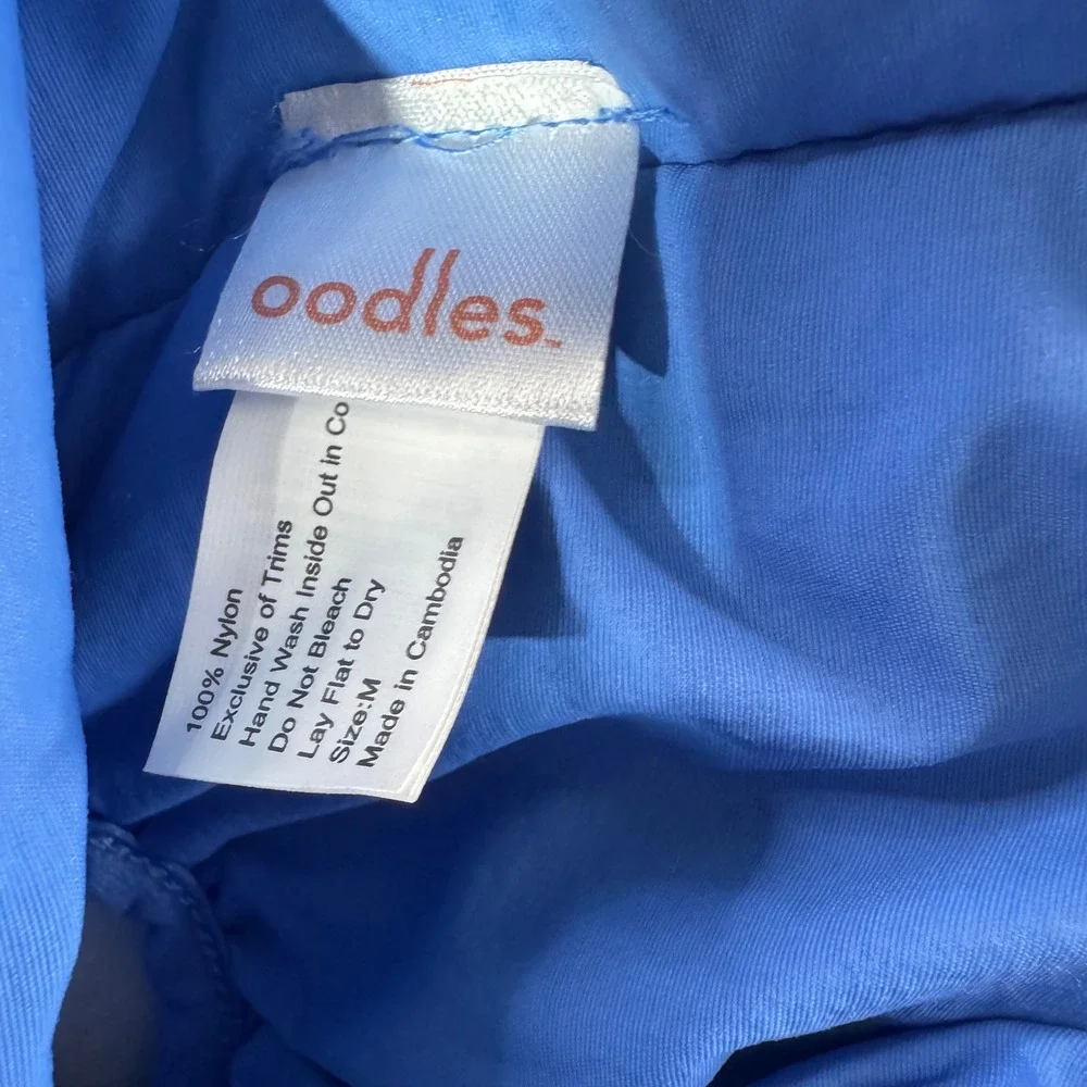 Oodles Dog Puffer Vest Size M Green Blue Nylon Quilted Pet Jacket Winter Coat